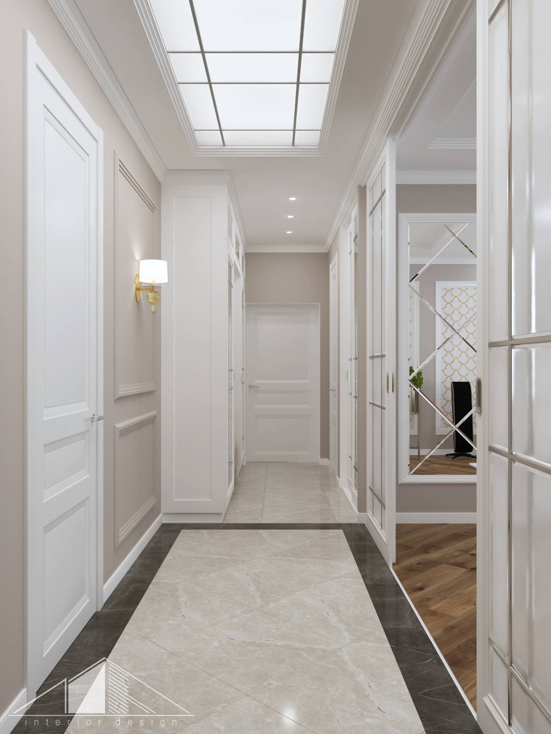 Дизайн трехкомнатной квартиры в стиле неоклассика