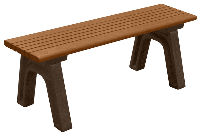 Bench Hartford Backless 4 With Brown Legs Transitional