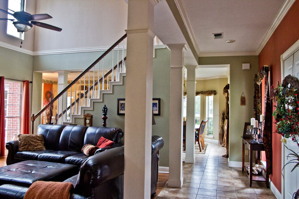Hallway - transitional hallway idea in Austin