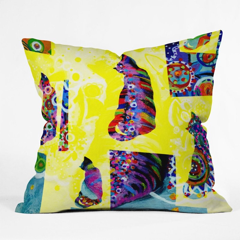Randi Antonsen Cats Throw Pillow Multicolor - 13549-THRPI1