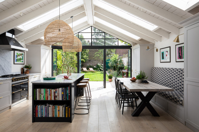 Triple external steel doors with triangular fix victorian-kitchen