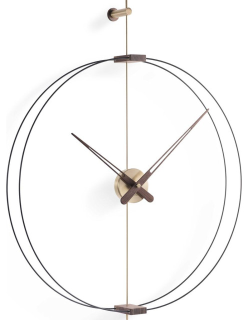 Nomon Mini Barcelona G Wall Clock Fiberglass/Walnut/Brass ...