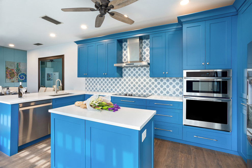 Inspiration for a transitional kitchen remodel in Miami