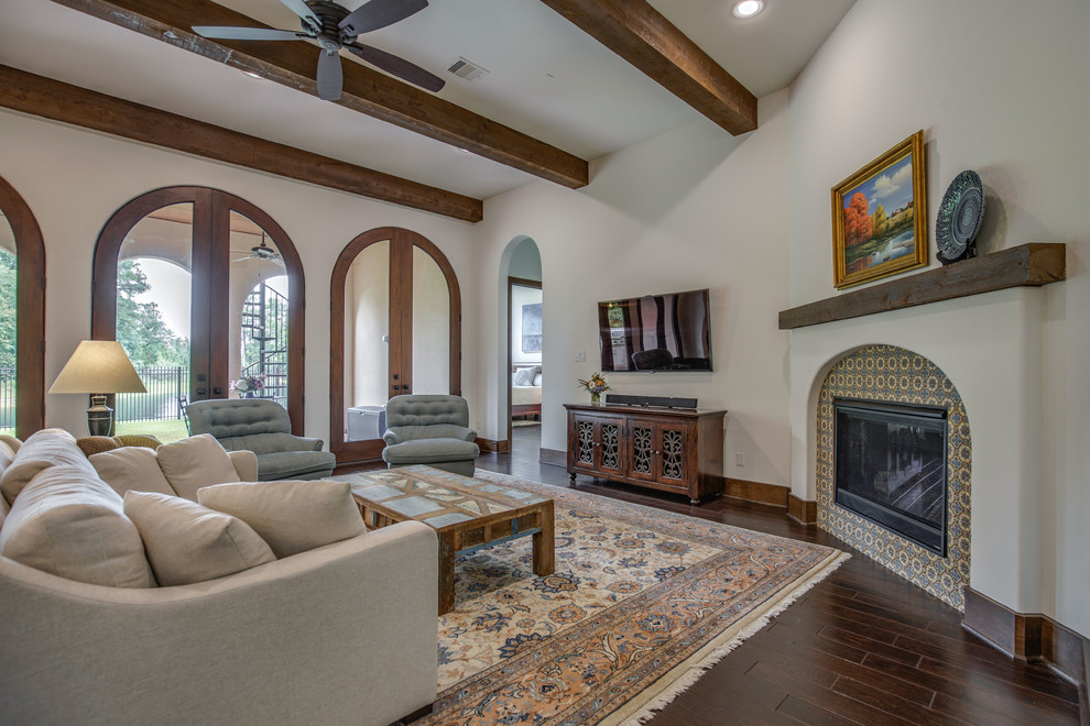 Photo of a mediterranean family room in Austin.