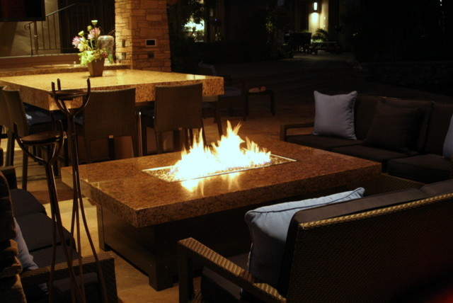 Large Balboa Fire Pit Table Mediterranean Patio San Diego