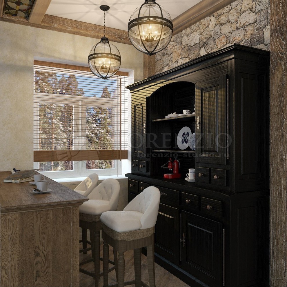 Гостиная - каминный зал в коттедже