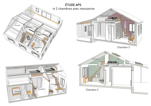 Maison de plain pied avec combles am&eacute;nag&eacute;s 