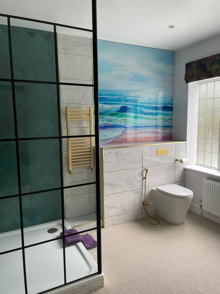 Contemporary and artistic bedroom and en-suite bathroom