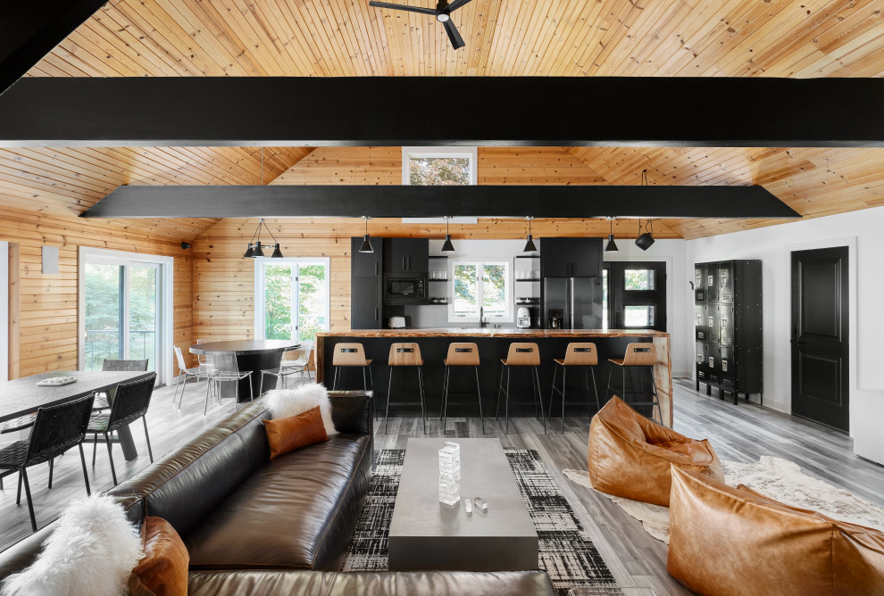 "Camp" Cabin Project - Kitchen - rustic kitchen idea in Chicago