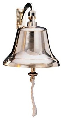 8" Polished Brass Bell With Bracket