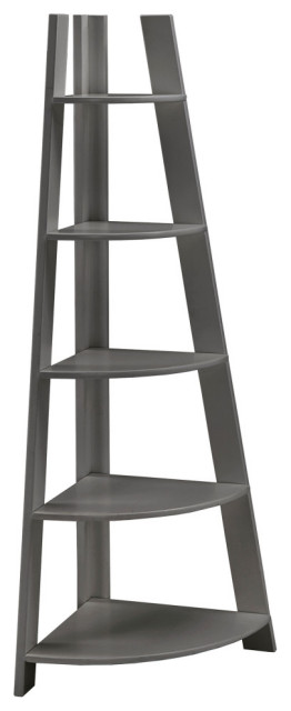 Johanna Corner Ladder Bookcase, Grey