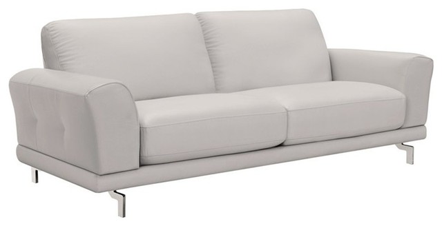 Natural Greige Leather Sofa In Dove Gray Contemporary Sofas Leather Sofa In Dove Gray
