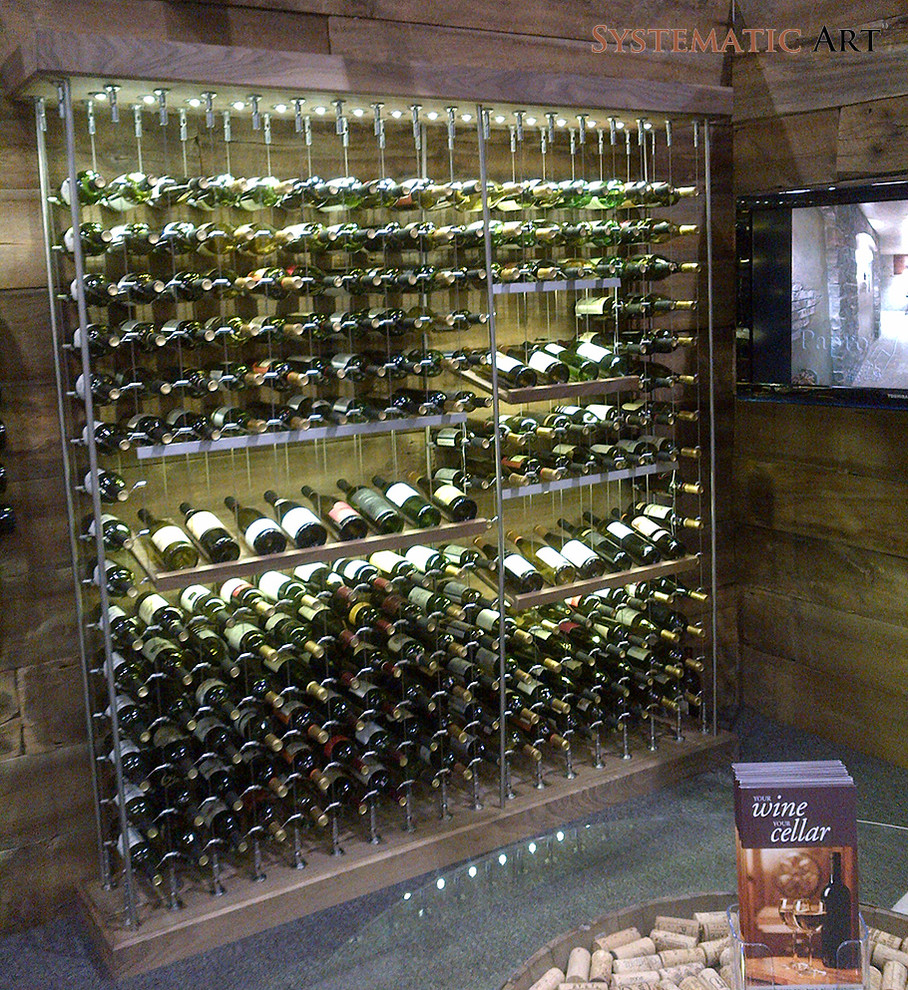 Photo of a modern wine cellar in Toronto.