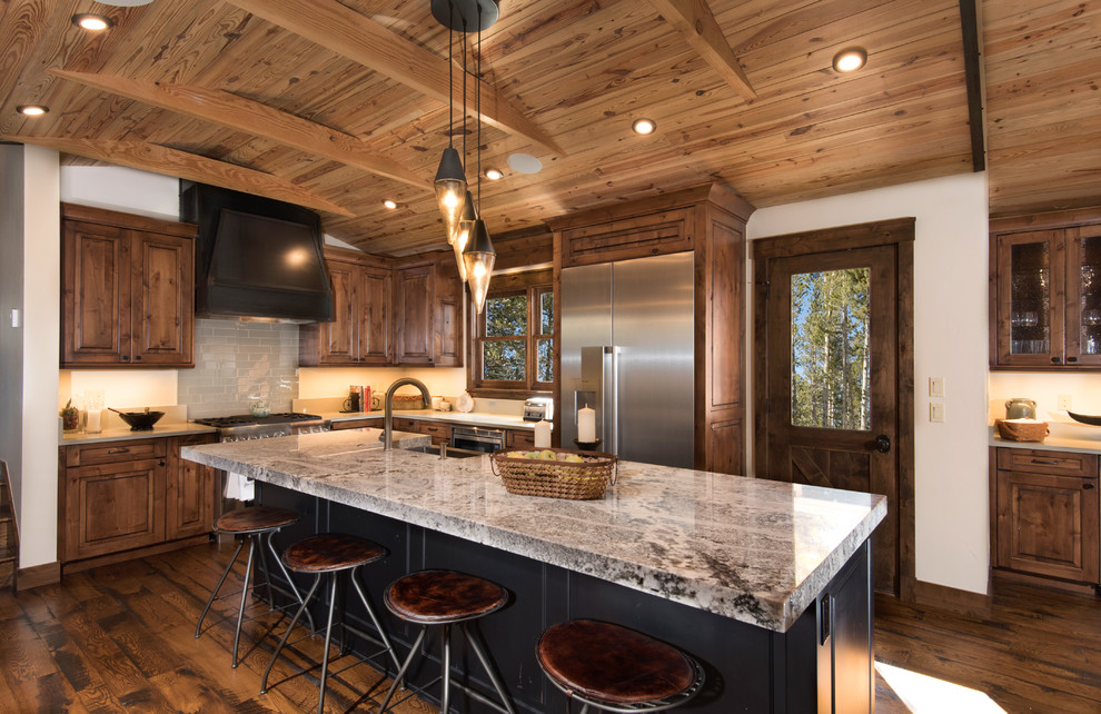Mountain style kitchen photo in Denver