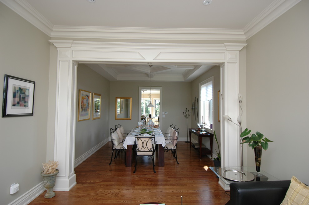 Transitional dining room photo in Toronto