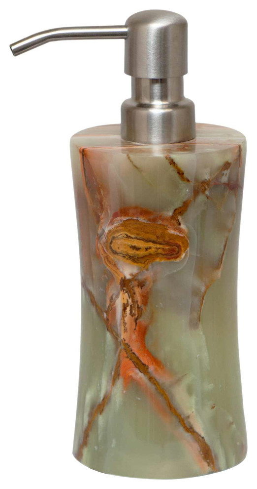 Vinca Collection Whirl Green Onyx Soap Dispenser Contemporary Soap