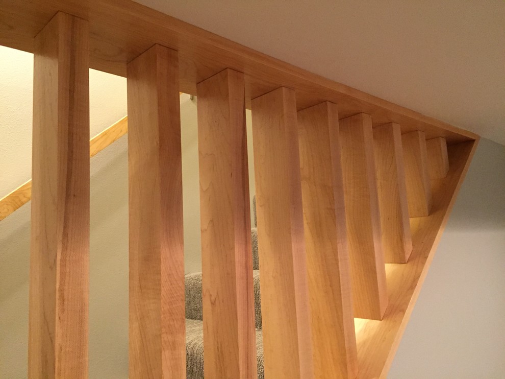 Mid-sized transitional staircase photo in Seattle
