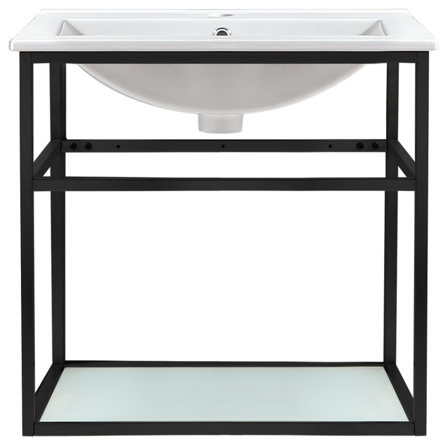 Pierre 24 Single, Metal Frame, Open Shelf, Bathroom Vanity