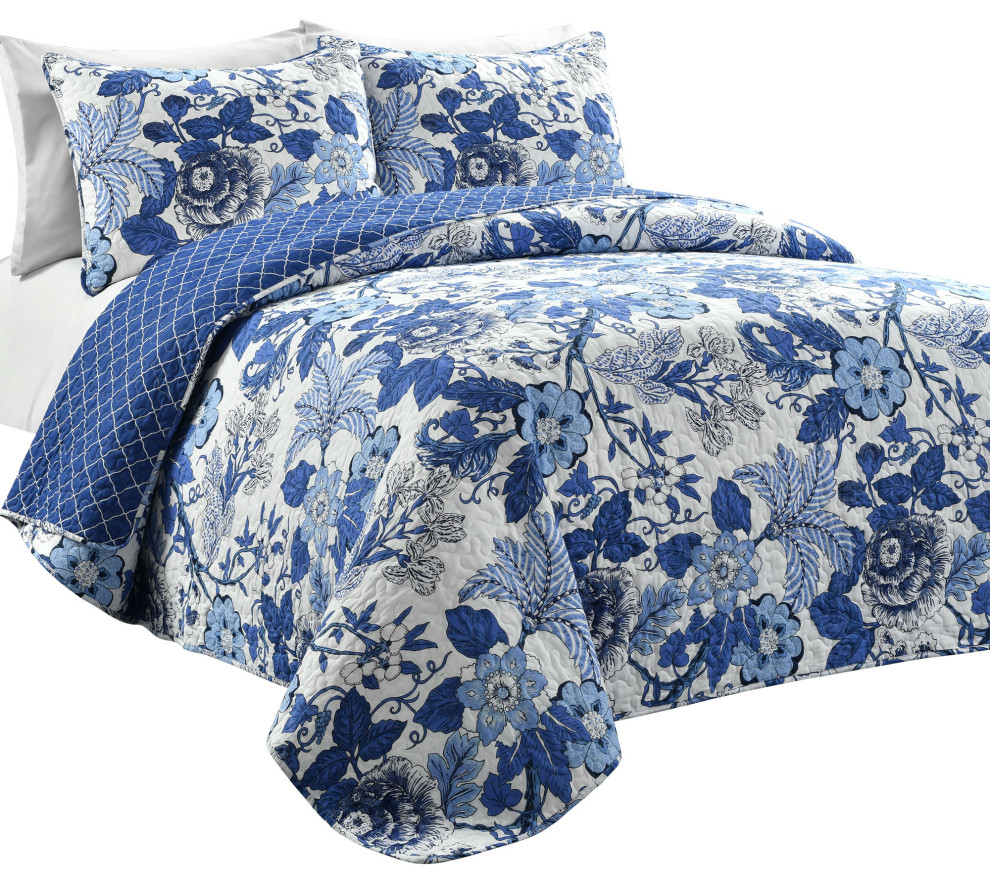 Sydney 3Piece Quilt Set, King Contemporary Quilts And Quilt Sets