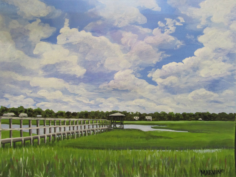 Pawleys Island SC original acrylic painting on canvas paper 11 X 14