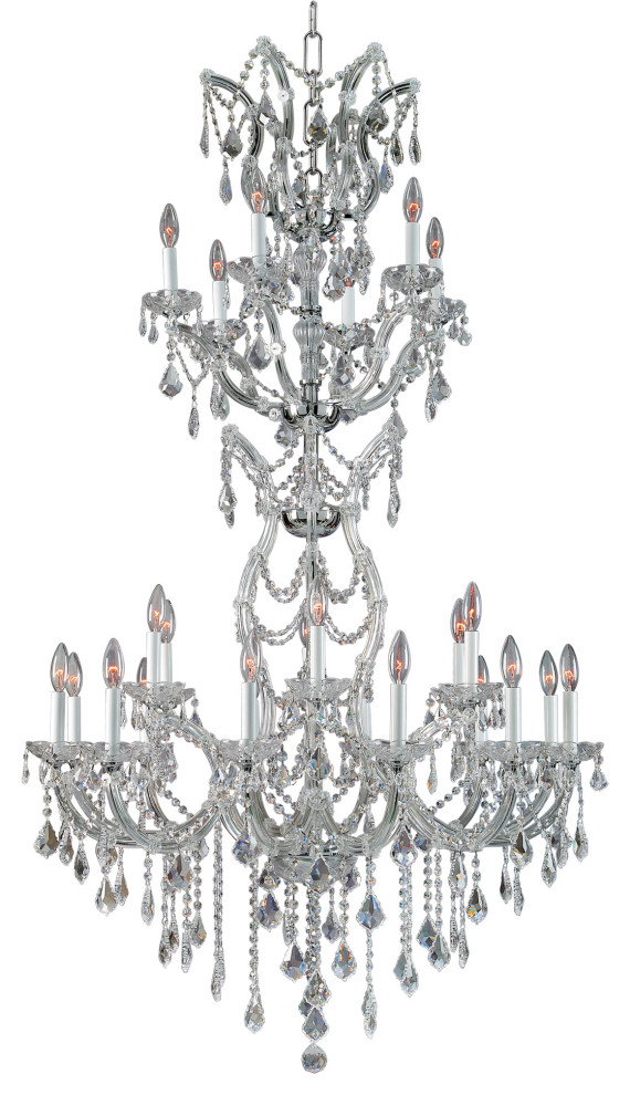 Artistry Lighting Alexandria Collection Hanging Crystal Chandelier 37x52, Chrome