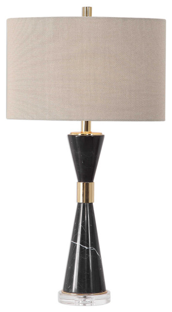 Uttermost's Alastair Black Marble Table Lamp Designed by Grace Feyock