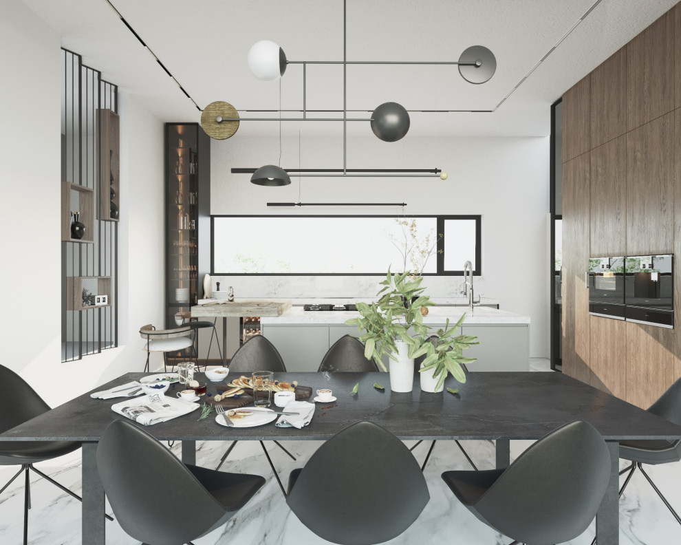 Аристократичный минимализм (кухня-столовая виллы)