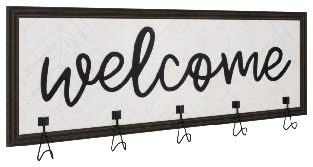 American Art Decor Shabby Chic Framed Coat Rack