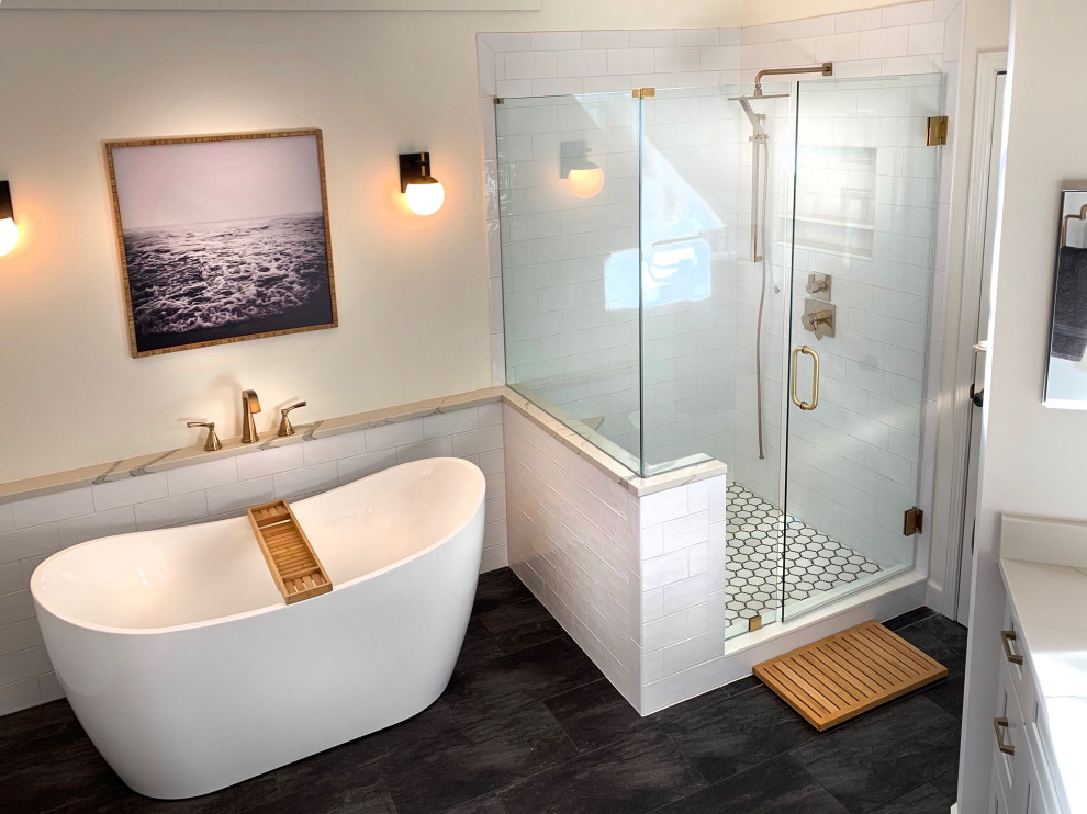This is an example of a large contemporary bathroom in Atlanta.