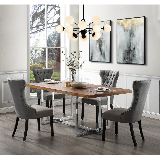 grey tufted dining room set