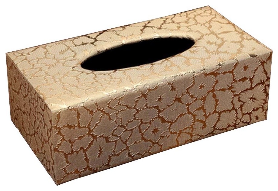 Unique Sliver Floral Leather Napkin Tissue Box Cover Contemporary