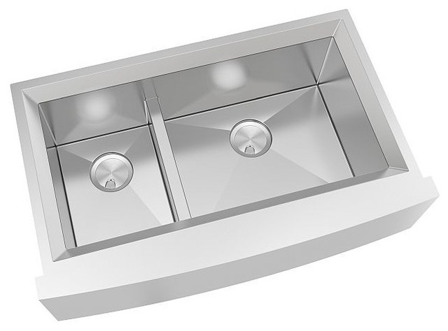Transolid Studio 14 Gauge 60 40 Double Farmhouse Stainless Steel Sink