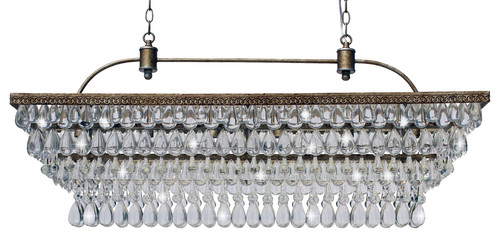 Weston Rectangular Glass Drop Chandelier