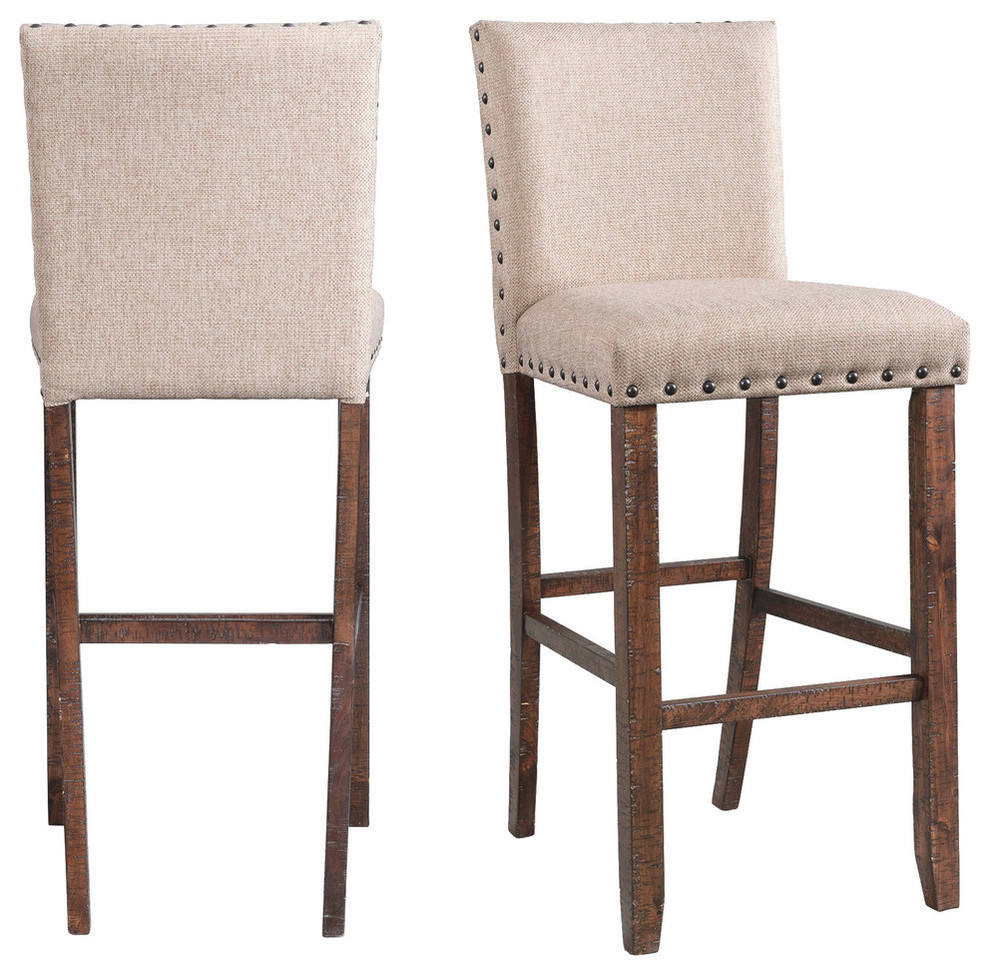 Picket House Furnishings Dex 30" Upholstered Bar Stool Set