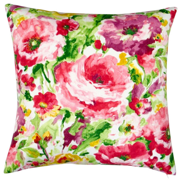 18 Outdoor Colorful Garden Roses, Light Pink Outdoor Throw Pillows