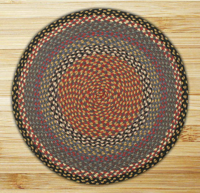 Earth Rugs C 43 Burdy Blue Gray Round Braided Rug 4 Feet X