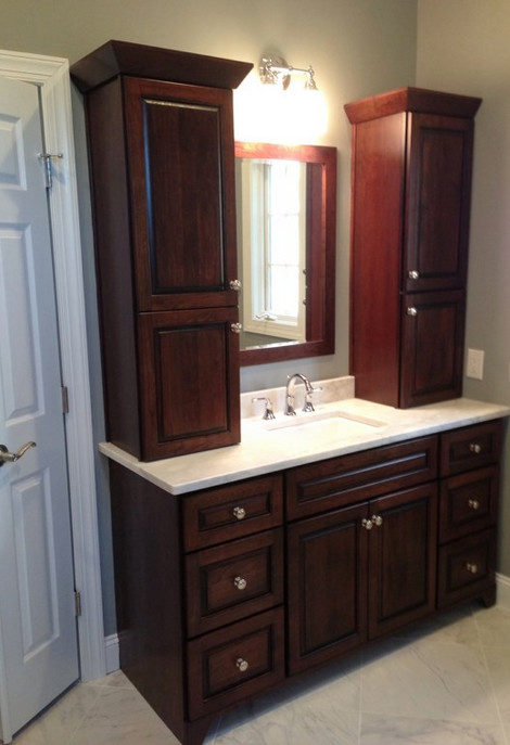 This is an example of a beach style bathroom in Raleigh.