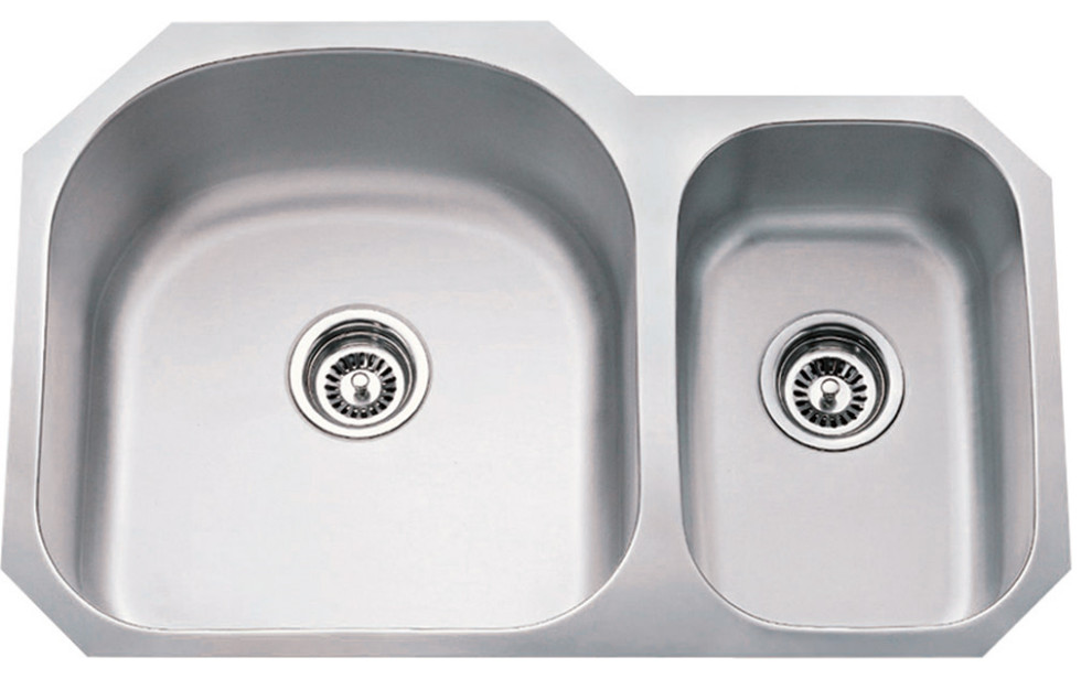 Hardware Resources 807L 31-1/2" Undermount Double Basin Stainless - Stainless