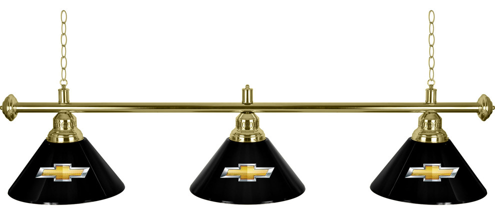 Chevrolet 3 Shade Brass Billiard Lamp
