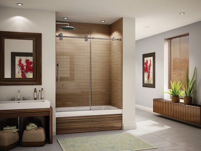 Frameless Sliding Shower Doors - Modern - Bathroom - Chicago - by