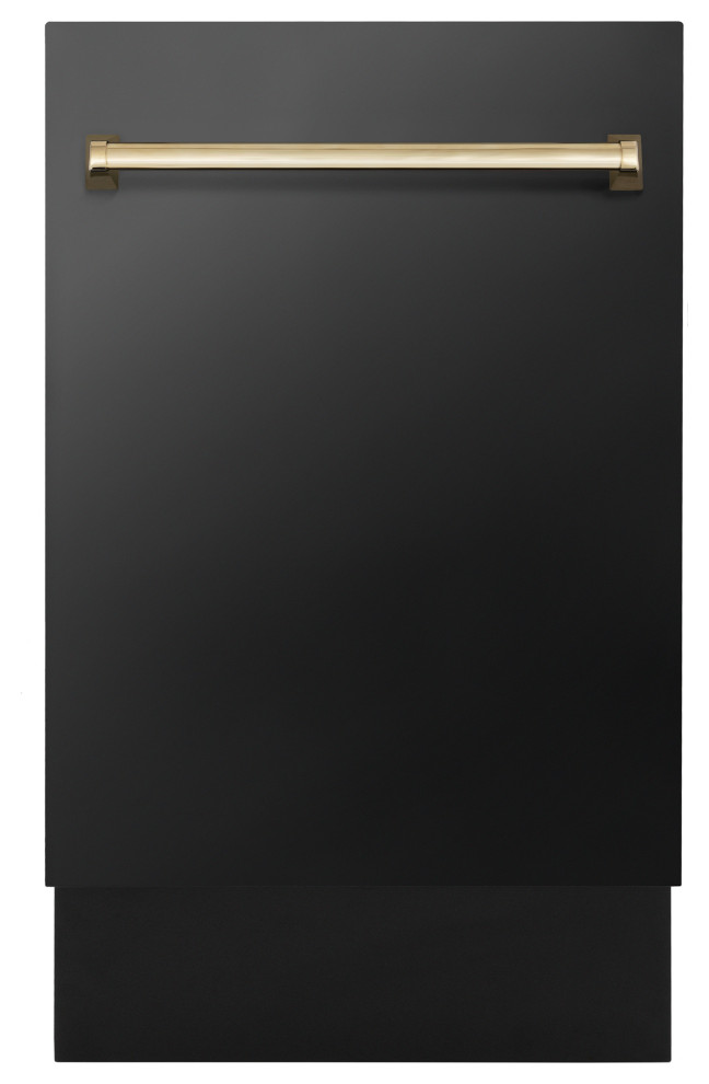 ZLINE Autograph 18" 3rd Rack Dishwasher, Black Stainless Steel Modern Dishwashers by ZLINE