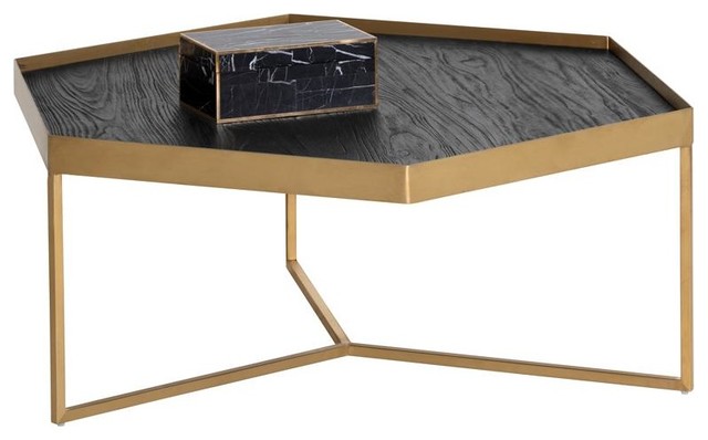Meryle Coffee Table Gold Hexagon Contemporary Tables By Rustic Home Furnishings - Dark Wood Hexagon Coffee Table Meryle Coffee Table Gold Hexagon Contemporary Tables By Rustic Home Furnishings - Dark Wood Hexagon Coffee Table