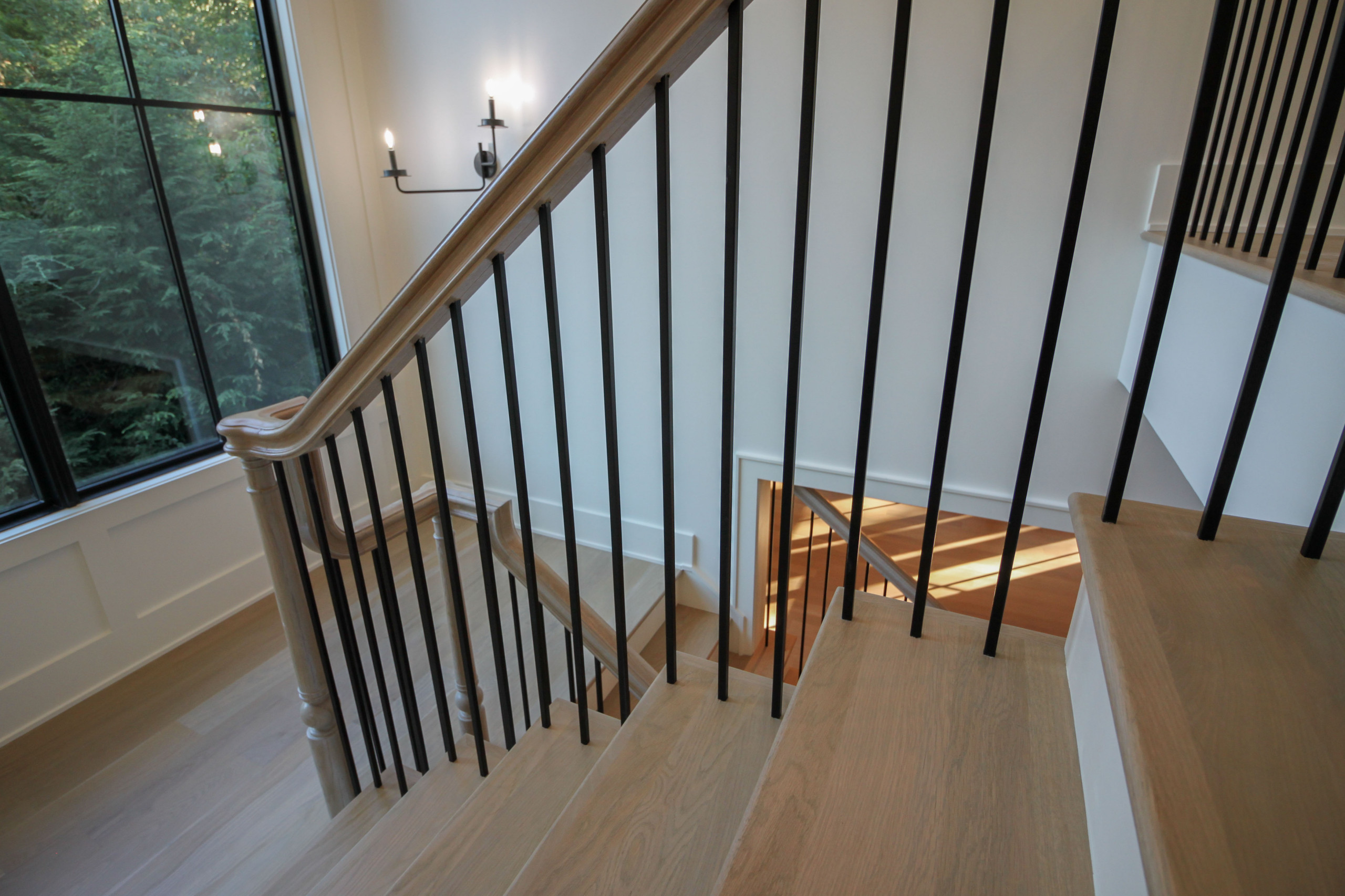 93_Captivating Light Wood Railing System with Black Spindles, Arlington VA 22207