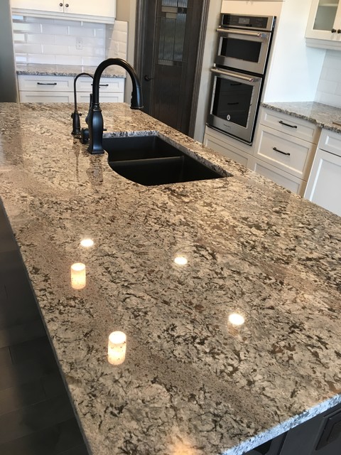 Blue Araras Granite Kitchen Edmonton By Atlas Granite Inc