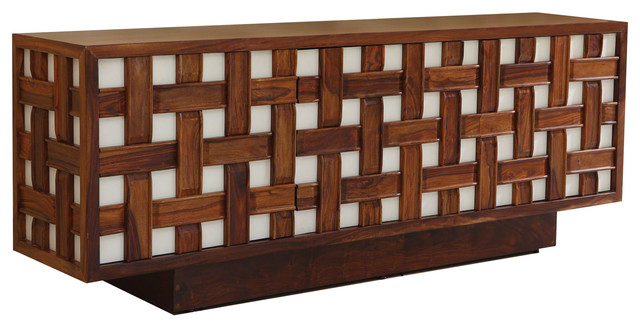 Basketweave Media Cabinet By Global Views Transitional Basketweave Media Cabinet By Global Views