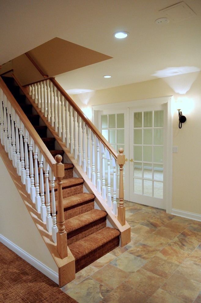 Transitional staircase photo in Chicago