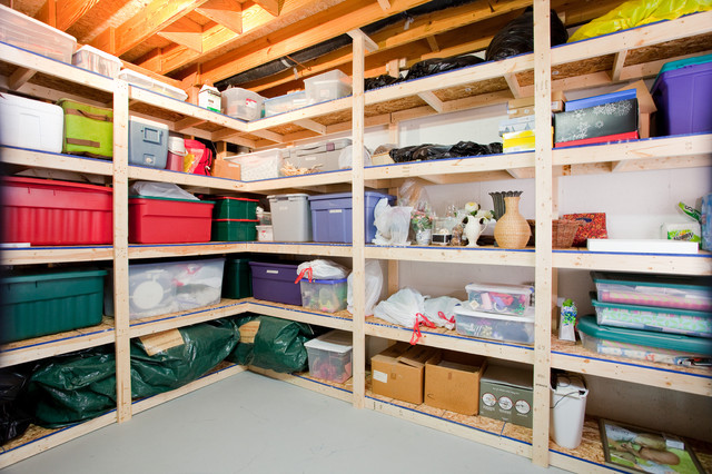 Organized Basement Storage, Large Storage Shelves For Basement