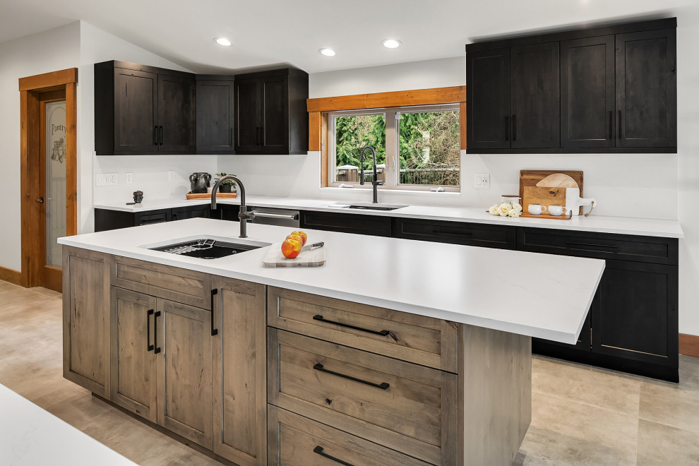 Transitional home design photo in Seattle