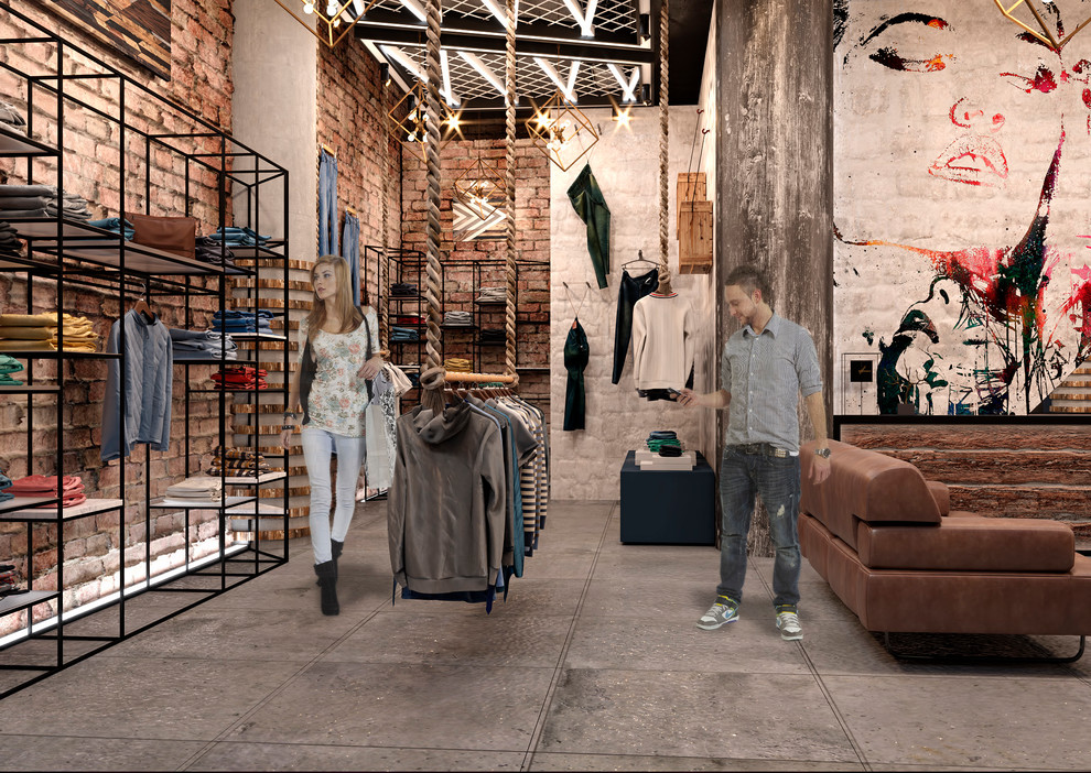 Магазин одежды в стиле лофт