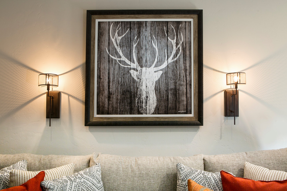 Mountain style home design photo in Denver